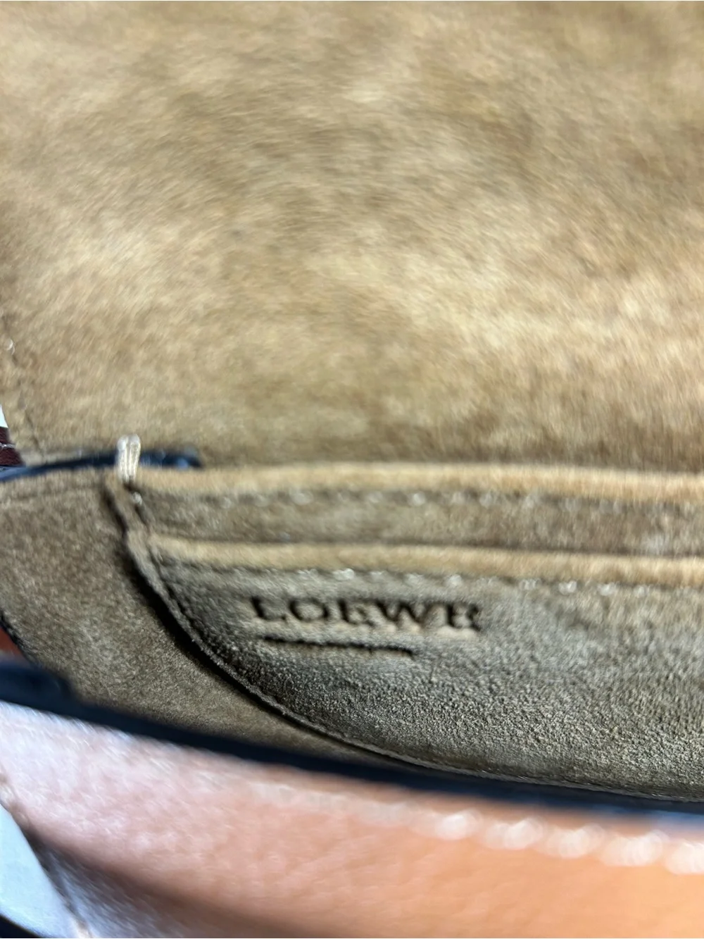 Loewe Calfskin Mini Gate Crossbody Bag in Caramel and Pecan
